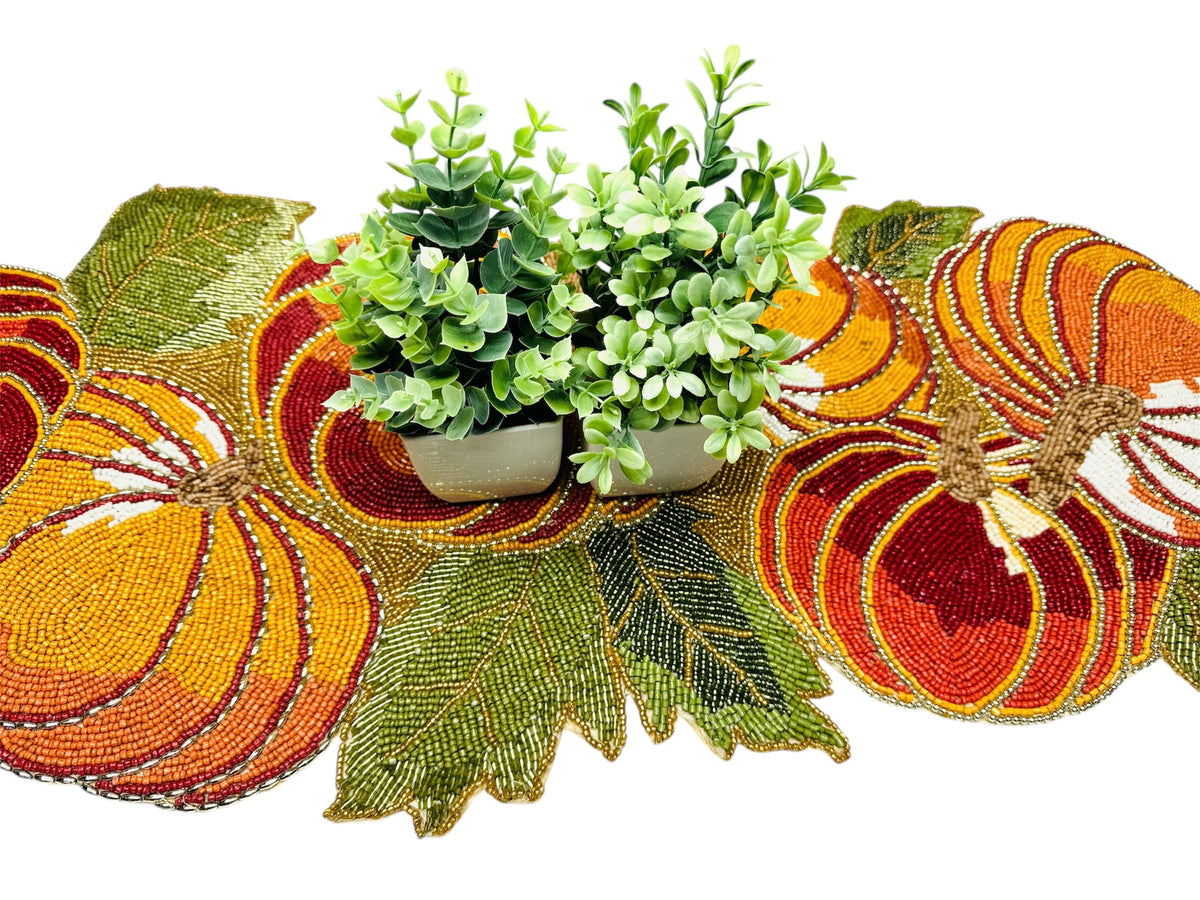 Handmade beaded pumpkin table runner – The Modern Houseware