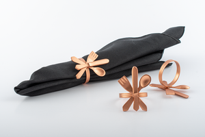 Copper Spoon-Knife-Fork Style Handmade Napkin Rings (set of 4)