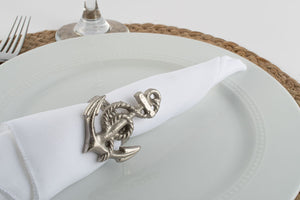 Silver Anchor Handmade Napkin Rings (set of 4)