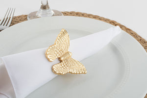 Gold Butterfly Handmade Napkin Rings (set of 4)