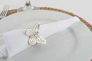 Silver Butterfly Handmade Napkin Rings (set of 4)