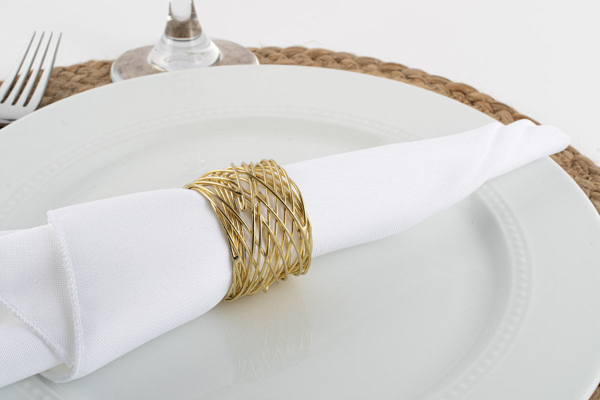 Gold Mesh Handmade Napkin Rings (set of 4)