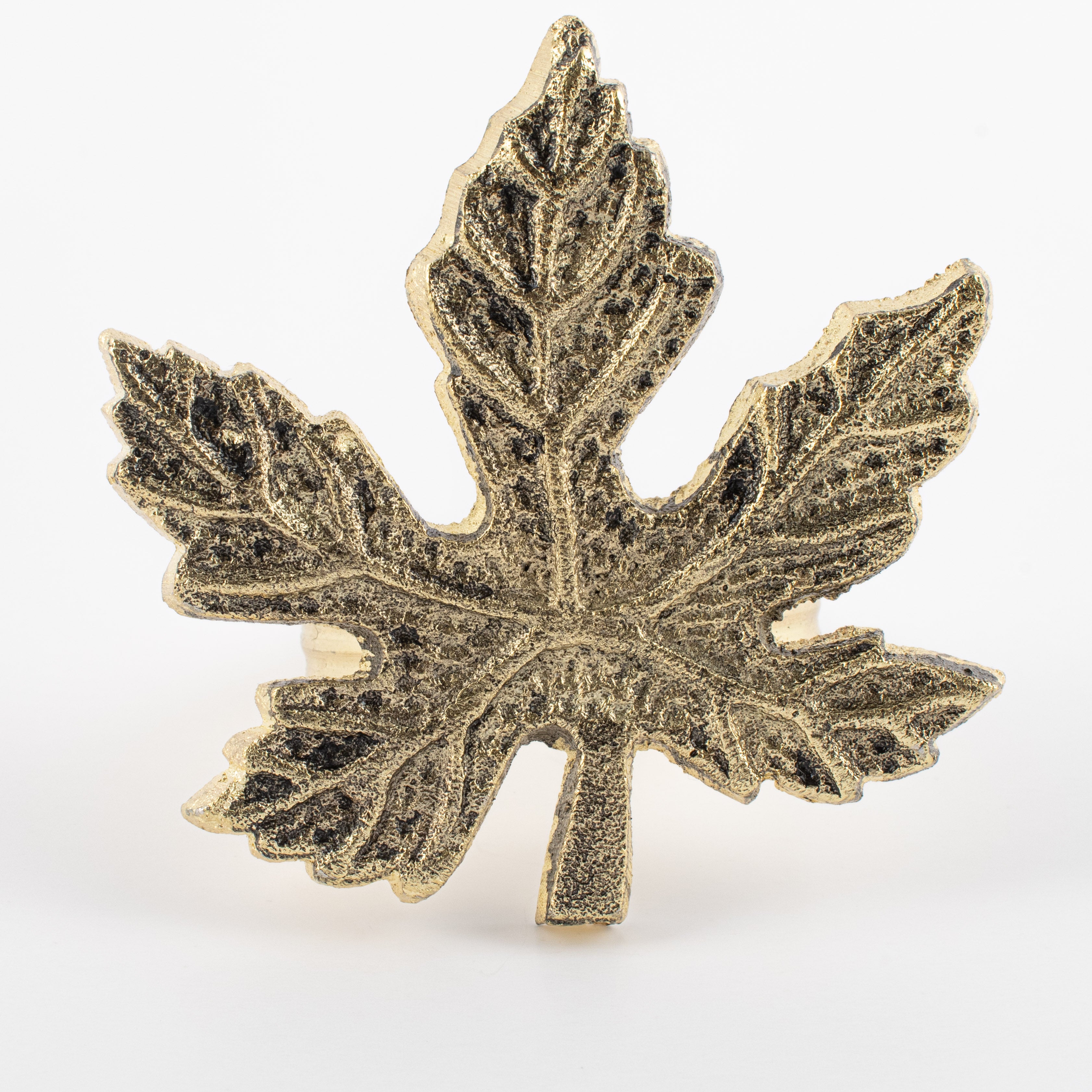 Tag Napkin Ring Set of 4 - Gold Leaves - Main Street Kitchens