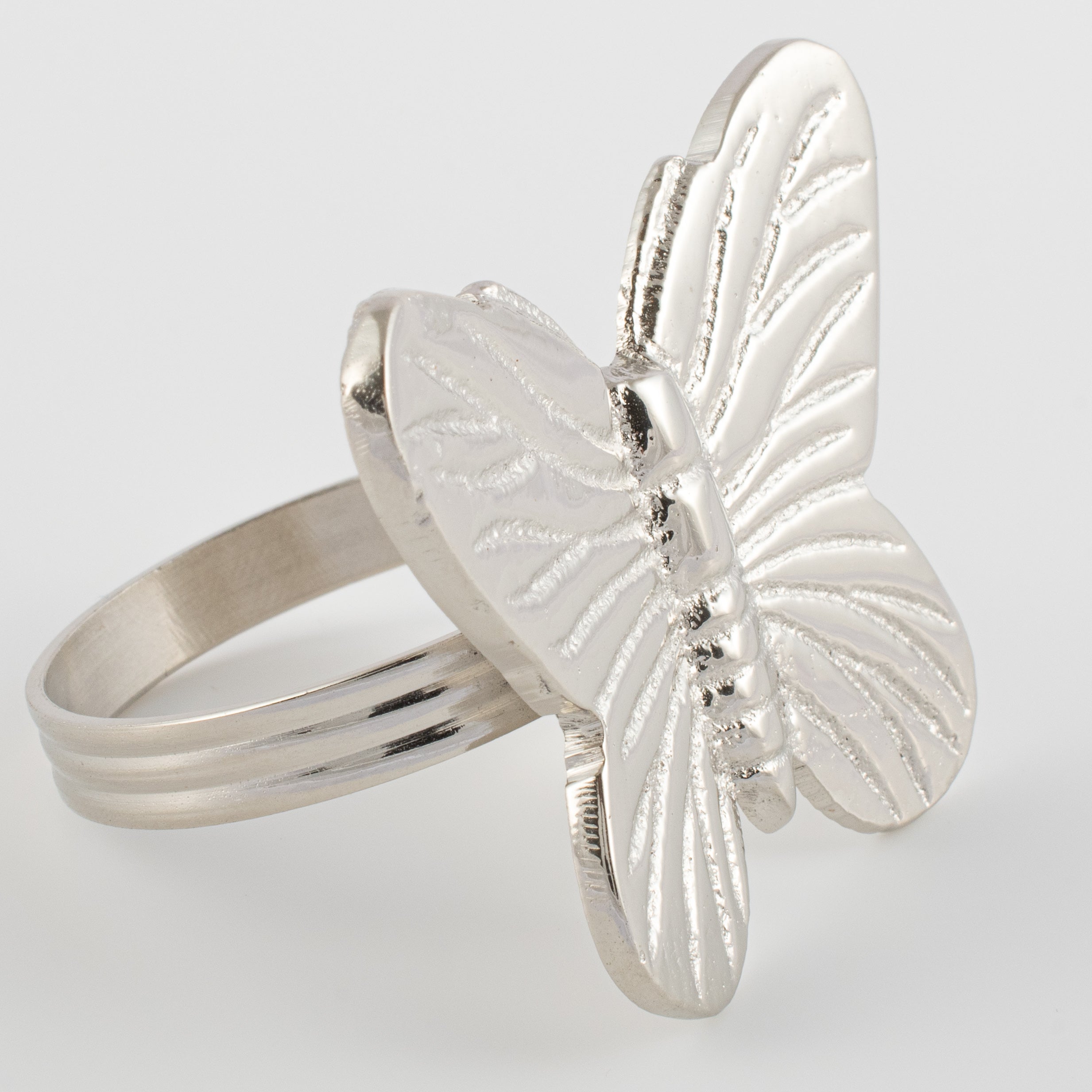 Silver Butterfly Handmade Napkin Rings (set of 4)