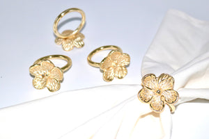 Champagne Daisy Napkin Rings (set of 4)